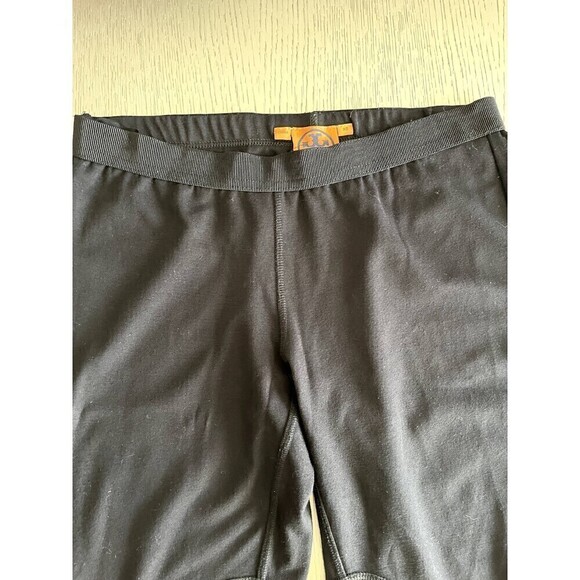 Tory Burch Black XS Pants Ribbed Leather Knee Patch Inseam 27" Great Condition - Picture 4 of 9